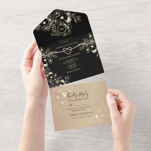 Invitation à un mariage tout-en-un pour la florale (Déchirure)