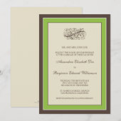 Invitation à un mariage tout simple (pomme verte) (Devant / Derrière)