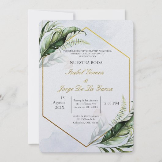 Invitation à un mariage verdoyant (Devant)