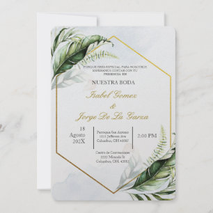 Invitation à un mariage verdoyant