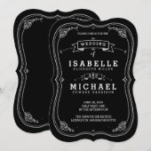 Invitation à un mariage vintage Chalkboard (Devant / Derrière)