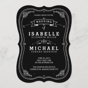 Invitation à un mariage vintage Chalkboard