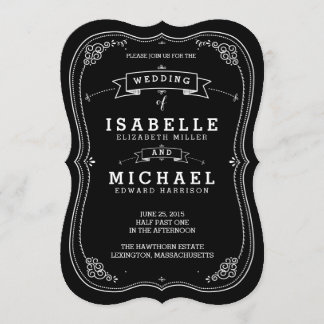 Invitation à un mariage vintage Chalkboard