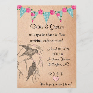 Invitation à un mariage vintage Inséparable