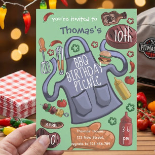 Invitation à un pique-nique BBQ d'anniversaire