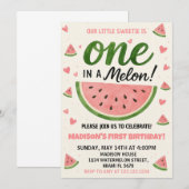 Invitation à un premier anniversaire dans un Melon (Devant / Derrière)