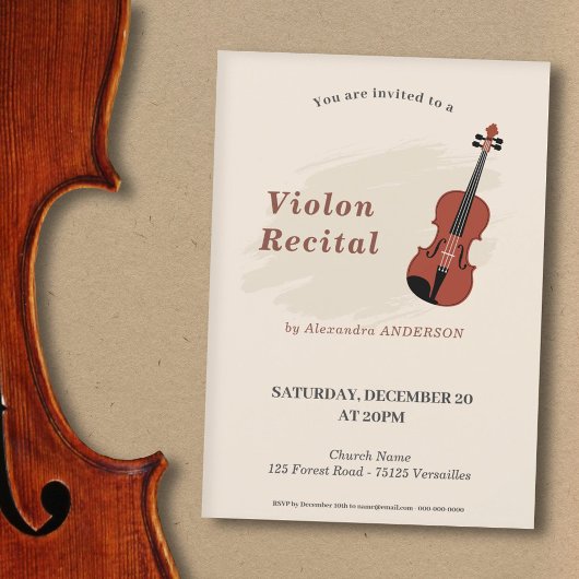 Invitation à un récital de musique de violon