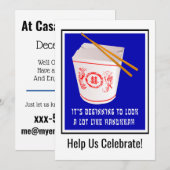 Invitation à un repas chinois à emporter pour Hanu (Devant / Derrière)