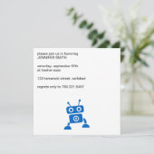 Invitation à un robot bleu bébé (Debout devant)