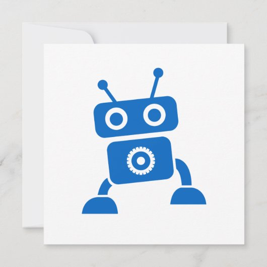Invitation à un robot bleu bébé (Dos)