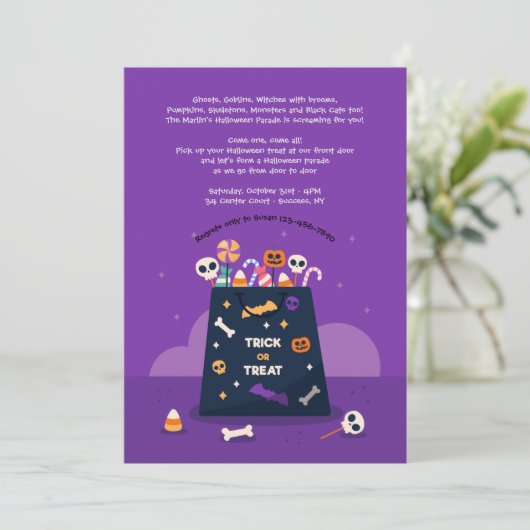 Invitation à un sac d'Halloween (Debout devant)