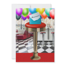 Invitation à un tabouret de bar rétro