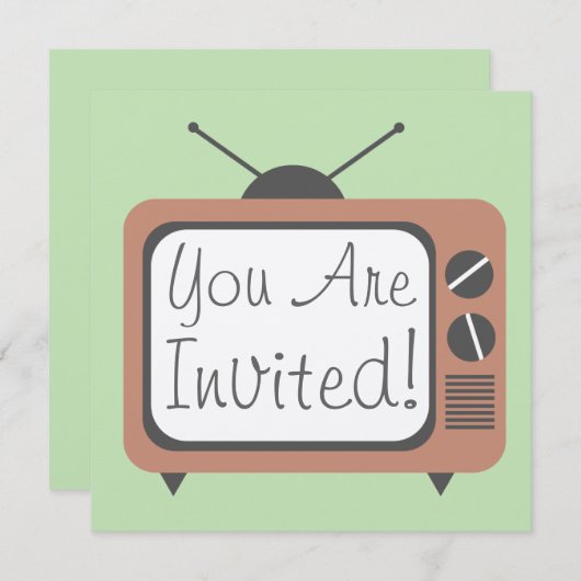 Invitation à un téléviseur rétro (Devant / Derrière)