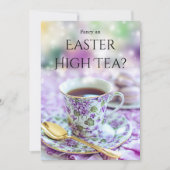 Invitation à un thé d'Easter ou un brunch britanni (Devant)