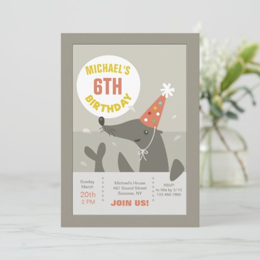 Invitation à un timbre d'anniversaire (Debout devant)