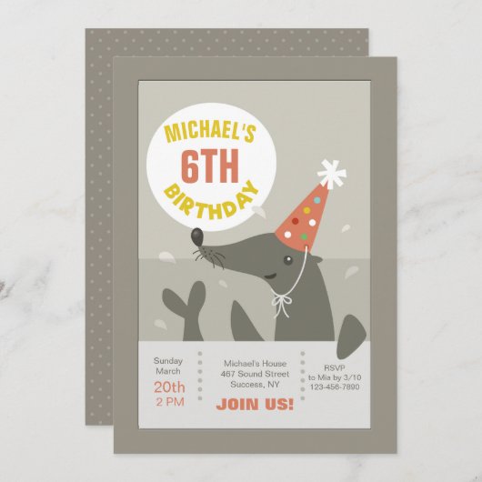 Invitation à un timbre d'anniversaire (Devant / Derrière)