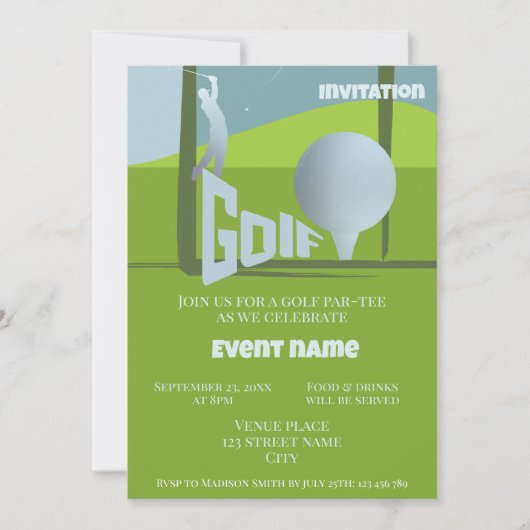 Invitation à un tournoi de golf (Devant)