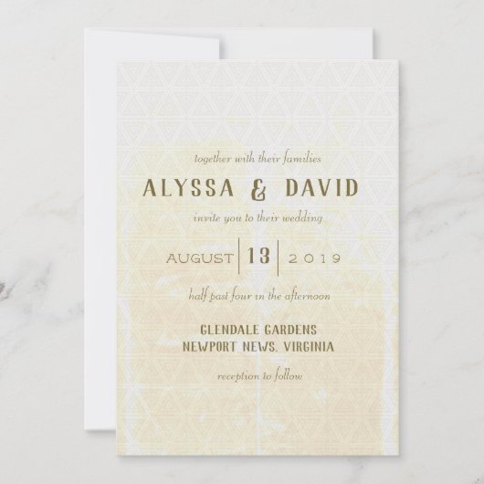 Invitation à un triangle blanc et à un mariage en  (Devant)