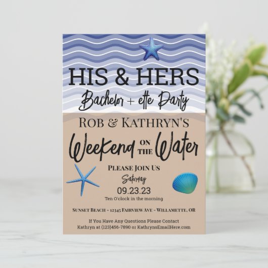 Invitation à un week-end de fête de Bachelor+ette  (Debout devant)