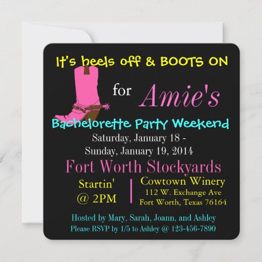 INVITATION À UN WEEK-END DE FÊTE DE FIANÇAILLES (Devant)