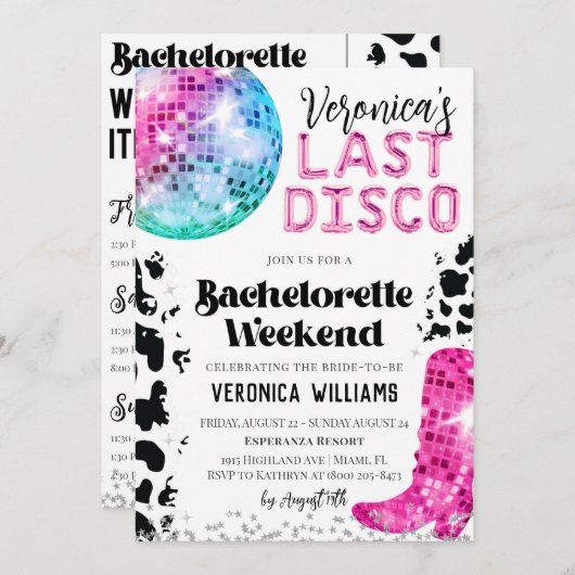 Invitation à un week-end d'enterrement de vie de j (Devant / Derrière)