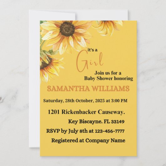 Invitation à une baby shower (Devant)