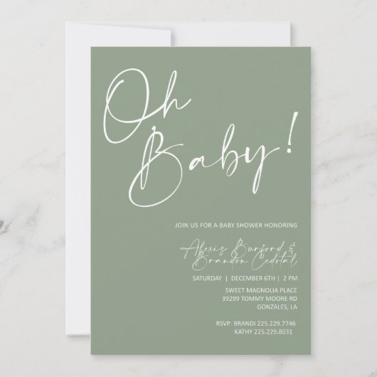 Invitation à une baby shower (Devant)