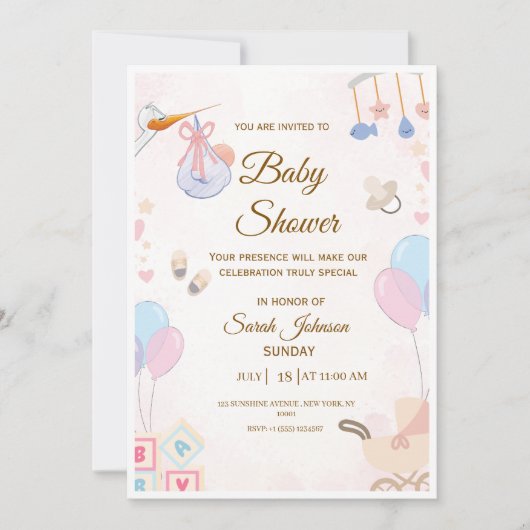 Invitation à une baby shower (Devant)