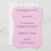 Invitation à une Baby Shower (Dos)