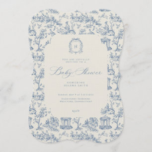 Invitation à une Baby Shower Antique Floral Toile