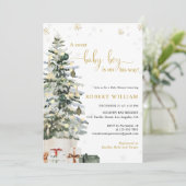Invitation à une Baby Shower Arbre de Noël (Debout devant)