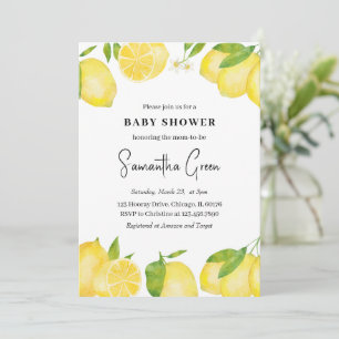Invitation à une Baby Shower au citron