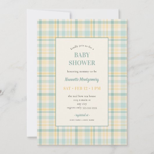 Invitation à une baby shower au motif pastel à car (Devant)