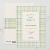 Invitation à une baby shower au motif pastel à car (Devant / Derrière)
