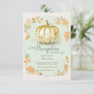 Invitation à une baby shower automnale sur le thèm