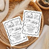 Invitation à une Baby Shower avec Cupidon et un bé