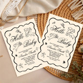 Invitation à une Baby Shower avec Cupidon gribouil