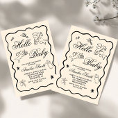 Invitation à une Baby Shower avec Cupidon gribouil