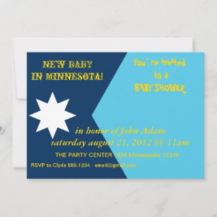 Invitation à une Baby Shower avec le drapeau du Mi