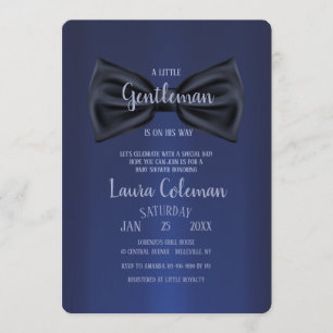 Invitation à une baby shower avec noeud papillon n