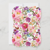 Invitation à une baby shower avec un bouquet print (Dos)