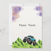 Invitation à une Baby Shower avec un camion monstr (Dos)