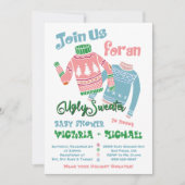 Invitation à une baby shower avec un pull moche (Devant)