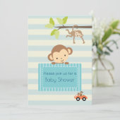 Invitation à une Baby Shower avec un Train Jouet e (Debout devant)