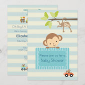 Invitation à une Baby Shower avec un Train Jouet e (Devant / Derrière)