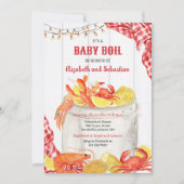 Invitation à une baby shower avec une ébullition d (Devant)