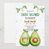 Invitation à une baby shower Avocat (Devant / Derrière)