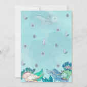 Invitation à une Baby Shower AXOLOTL BLEU GARÇON (Dos)