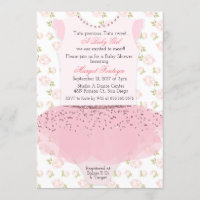 Invitation à une baby shower ballerine tutu