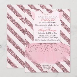 Invitation à une baby shower ballerine tutu
